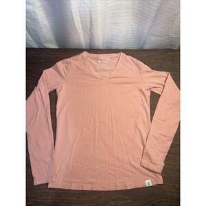Coolibar Women's XS Morada Long Sleeve V Neck T Shirt UPF 50+ Pink